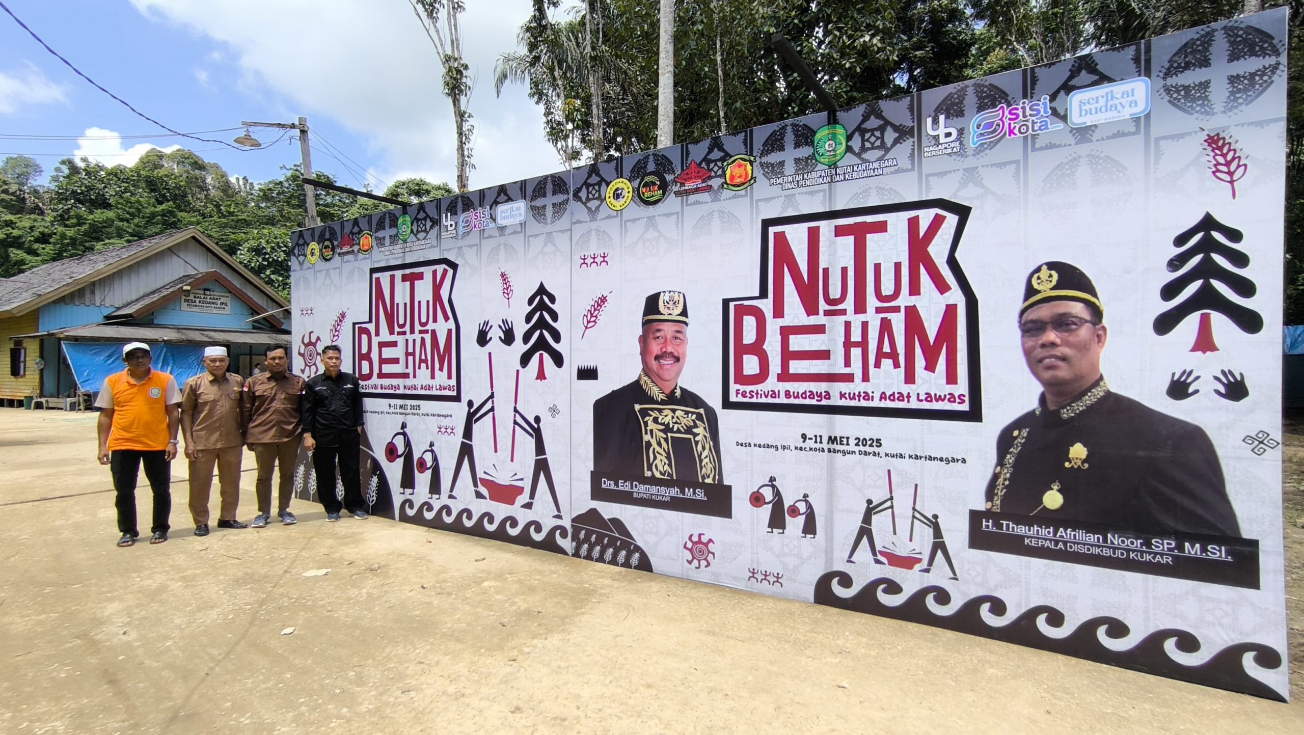 Pemerintah Kecamatan Kota Bangun Darat Tinjau Persiapan Ritual Adat Nutuk Beham di Desa Kedang Ipil